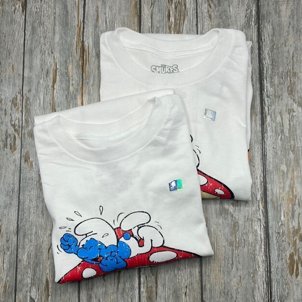 Men’s Smurfs Graphic Cotton T-Shirt 2-Pack Size M